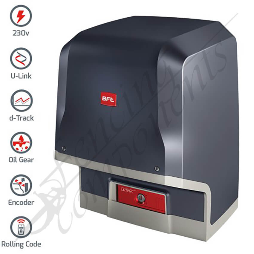 BFT ICARO Ultra AC A2000 Sliding Gate Motor KIT (2000KG Load)(inc. 2 remotes + 4 gear racks)