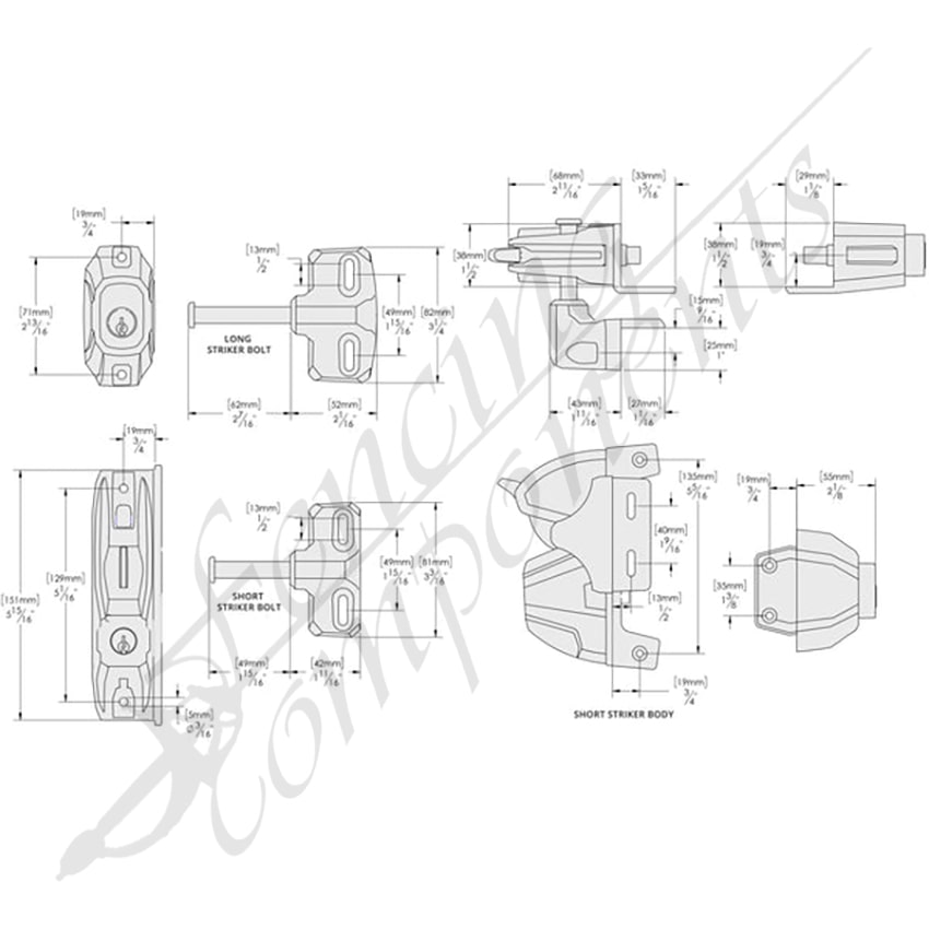 Fencing Components_D&D Lokk Latch Deluxe (Double Sided) - Keyed Alike