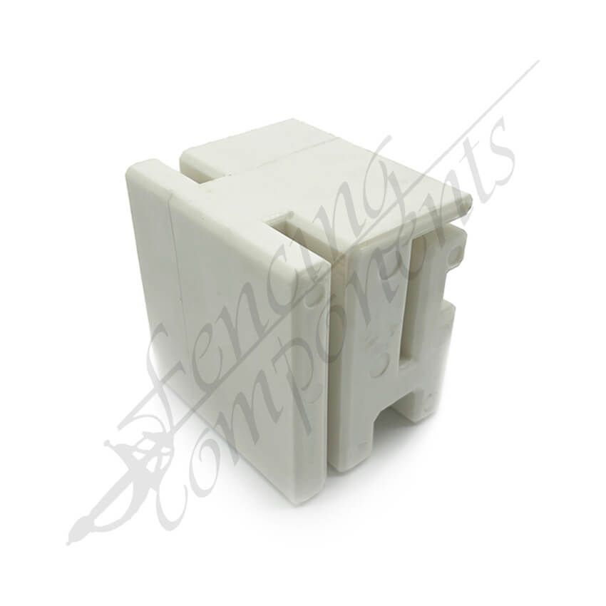 Fencing Components_75mm Sliding Block - White (moulded)
