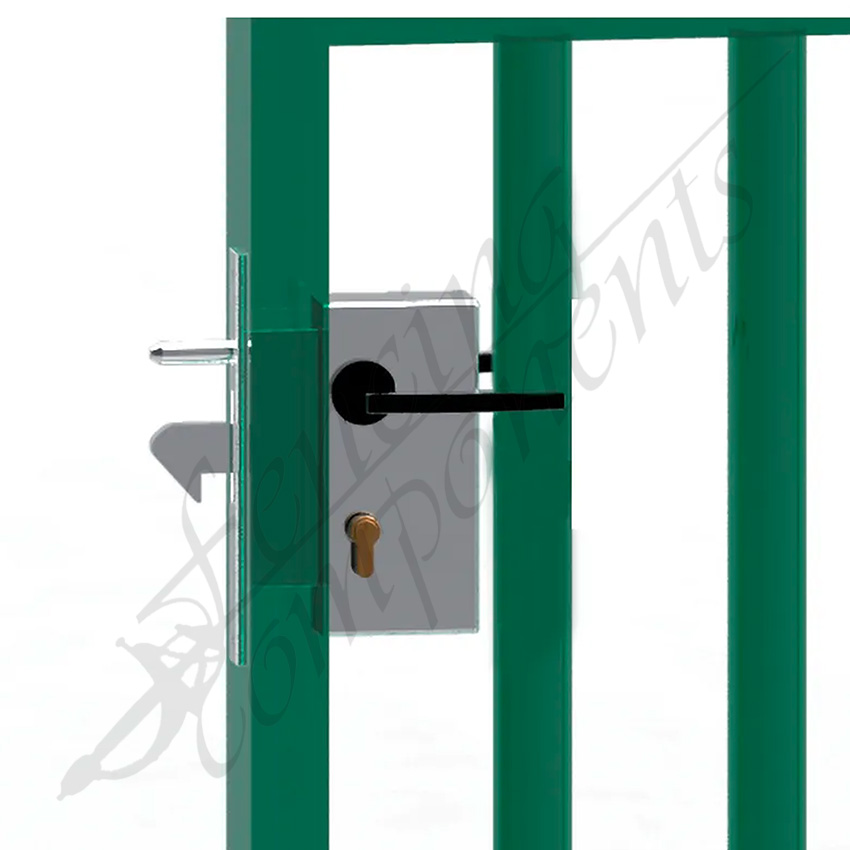 IBFM Sliding Gate Beak Lock for 50x50mm Gate Frame - Complete Kit w/ Key