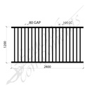 Steel Security Flat Top Childcare Pedestrian Panel (Gap 80, CC105) DET SCHOOL SPEC - Zinc Primer HD - Satin Black