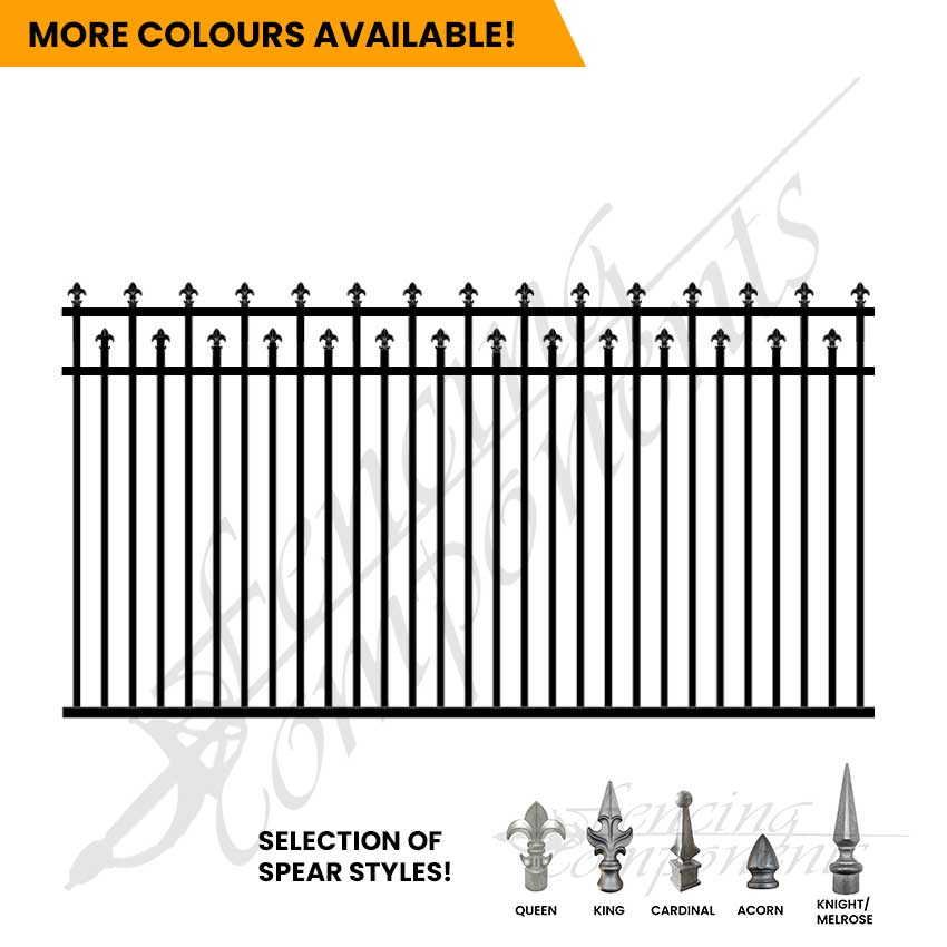 Aluminium Deco Heritage Federation Double Spear Fence Panel