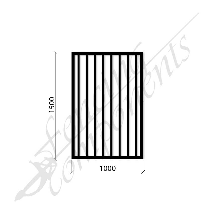Steel Security Flat Top Pedestrian Gate (Gap 80, CD105) DET SCHOOL SPEC - Zinc Primer HD - Satin Black 