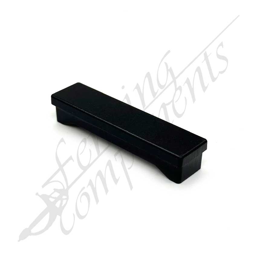 65x16mm Aluminium Rectangle Slat Cap - Satin Black