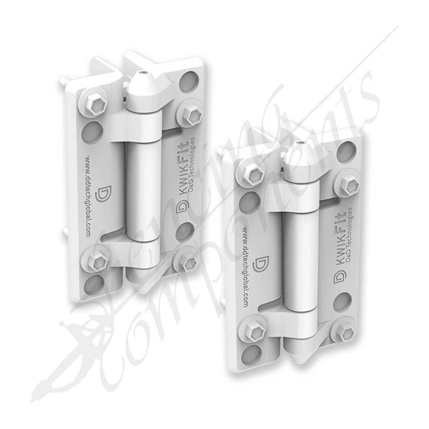 D&D Kwikfit Plain Hinge No Spring - White [PAIR]