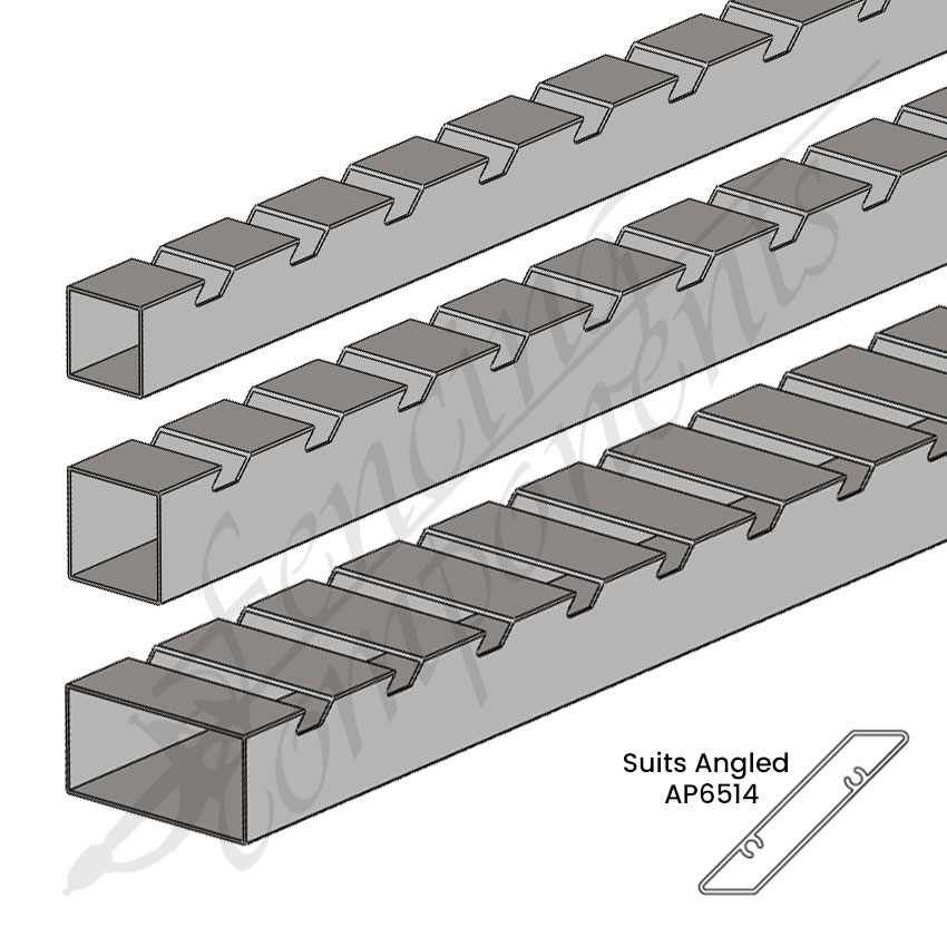 Aluminium Punched - 78x13.5mm Slotted Angled Blade (38mm Gap) - 6500mmL