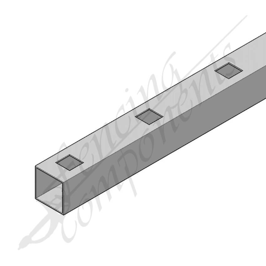 PDC - 65x65mm Gal Punched Rail - 2mm (25SQ - 135mm Centres - 7120mm)(Single)