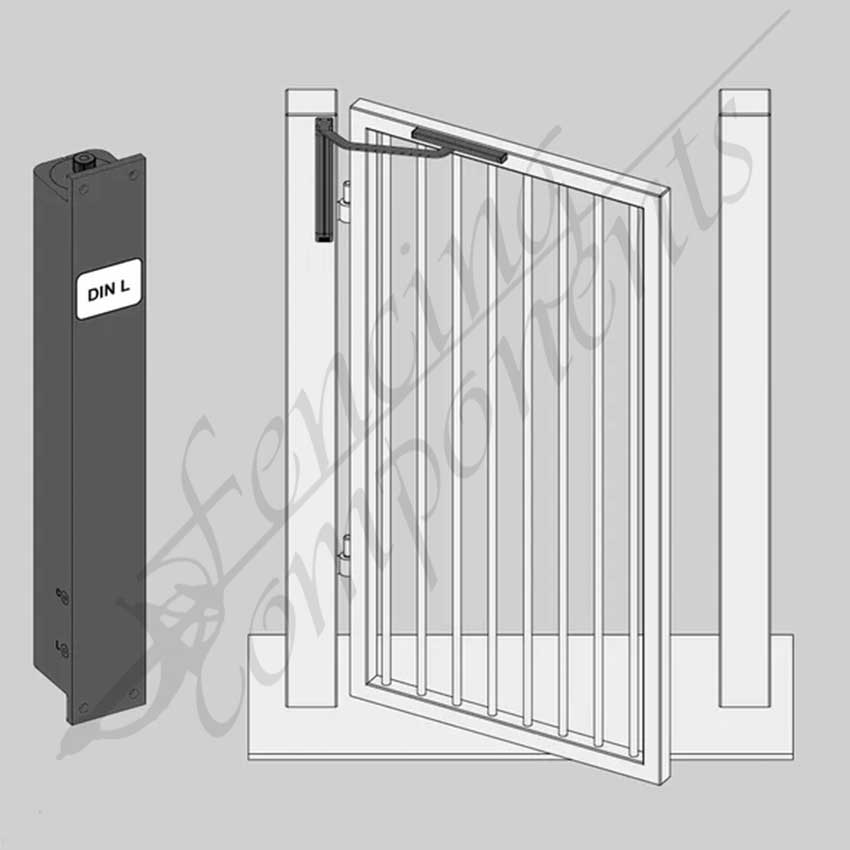 D&D Assa Abloy SlimLine® Hydraulic, Vertical Gate Closer - Self Closing, Adjustable Speed