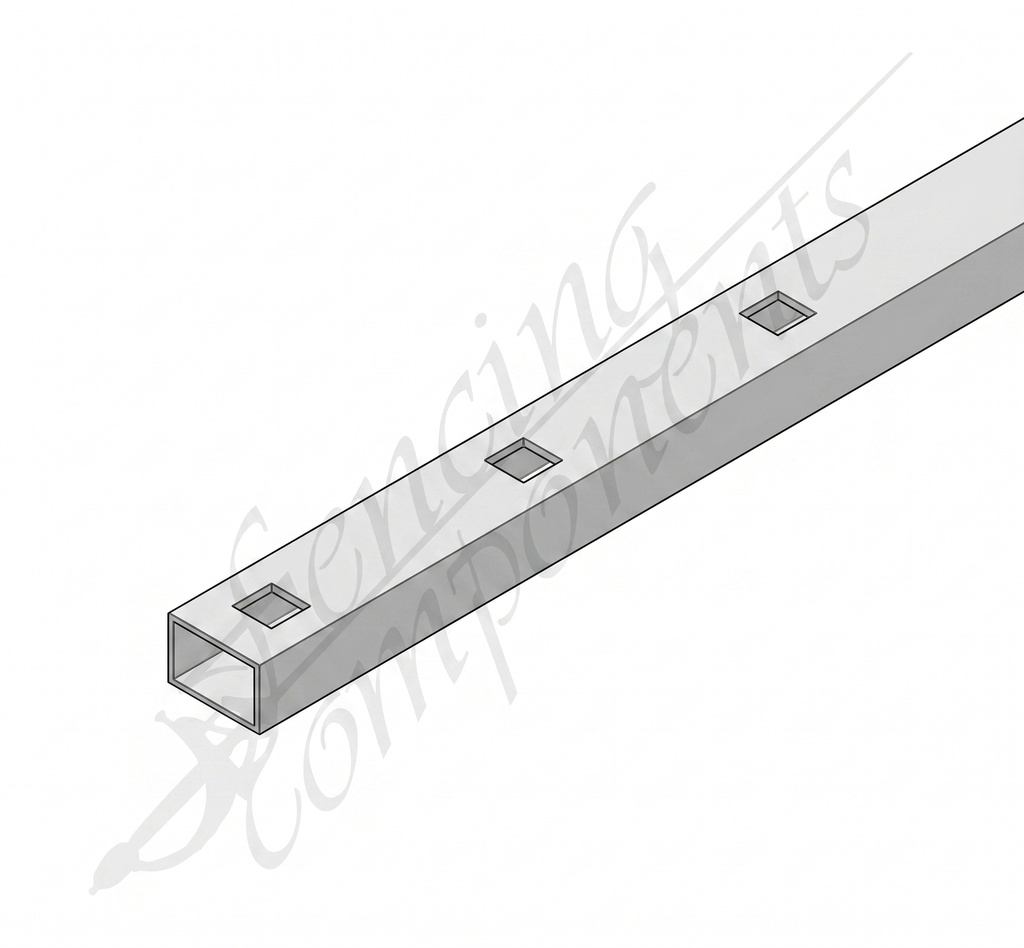 38x25mm Aluminium Punched Rail - 19SQ