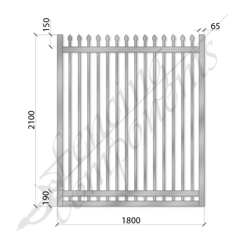 Steel Security Crimp Top Gate - No Colour (2100H x 1800W)
