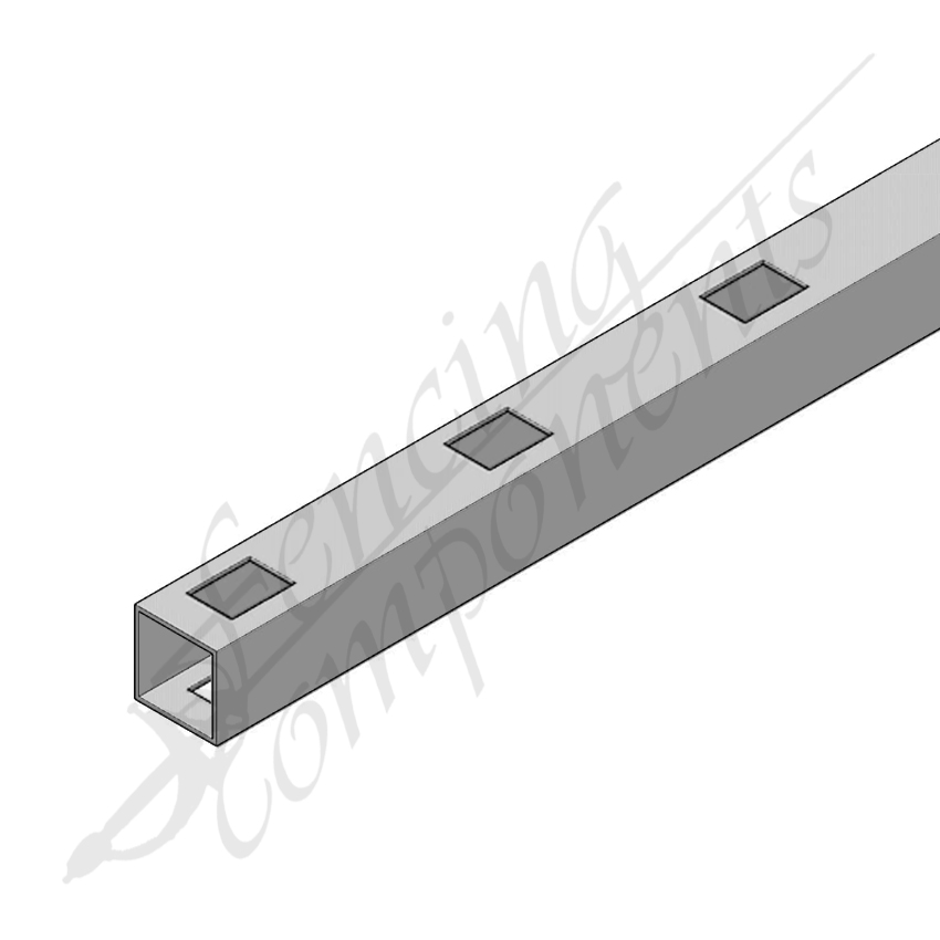 40x40mm Gal Punched Rail - 1.6mm (Raked Double 25x40)