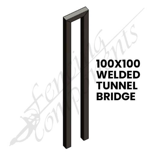 [TUN100250BLK] 100x100mm Welded Tunnel Post for Sliding Gates (3000mm Long)
