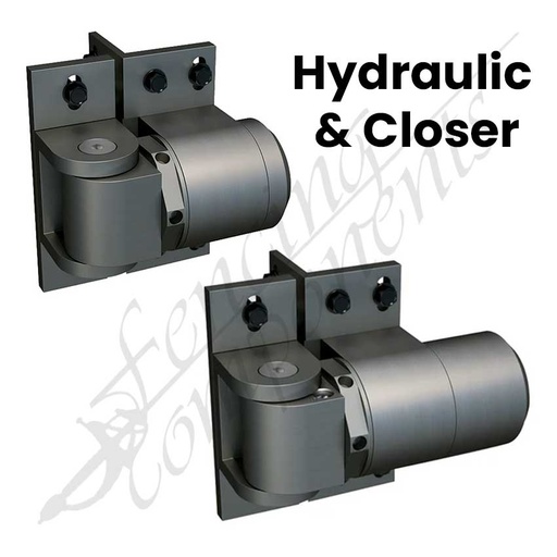 [DD-SURECLOSE-RF-180-SET] D&D SureClose® ReadyFit - Hydraulic Hinge & Closer Set (180° Hold-Open Feature)