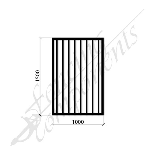 [FPSBLK-GP-G-1015-80] Steel Security Flat Top Pedestrian Gate HVY (Gap 80, CD105) DET SCHOOL SPEC - Zinc Primer HD - Satin Black 
